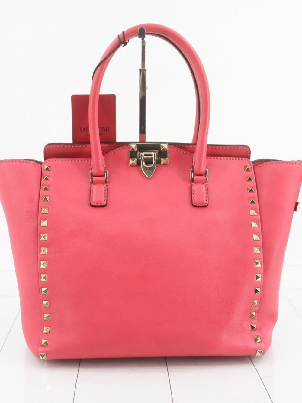 Valentino Garavani Pink Rockstud Leather Tote